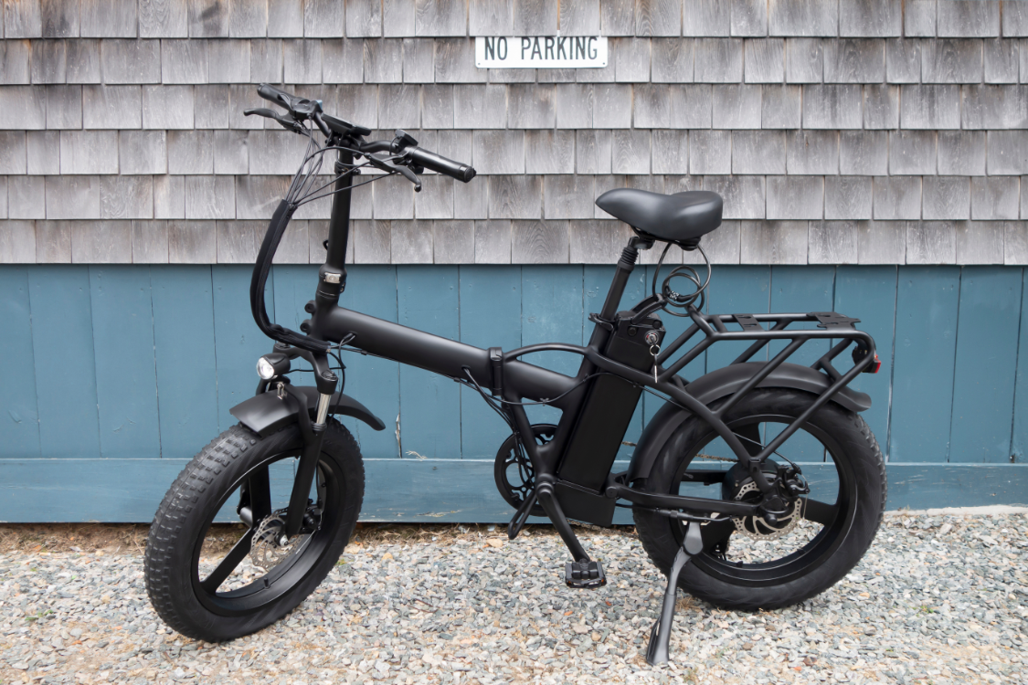 Black electric bike with fat tires